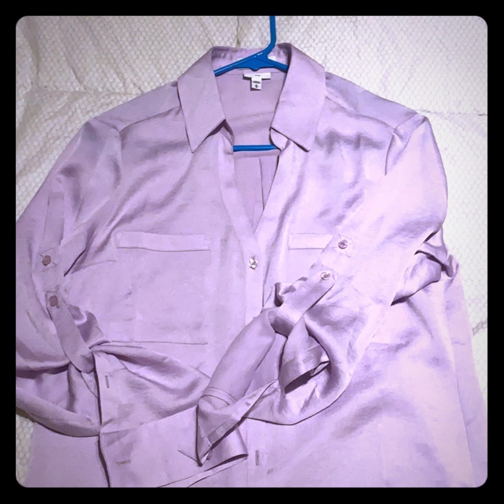 lavender slim fit satin portfolio dress shirt